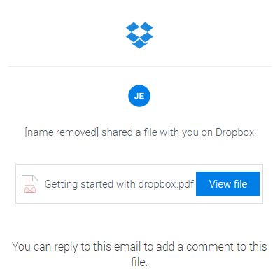 dropbox spam email|If someone you don't recognize shares a file with you .